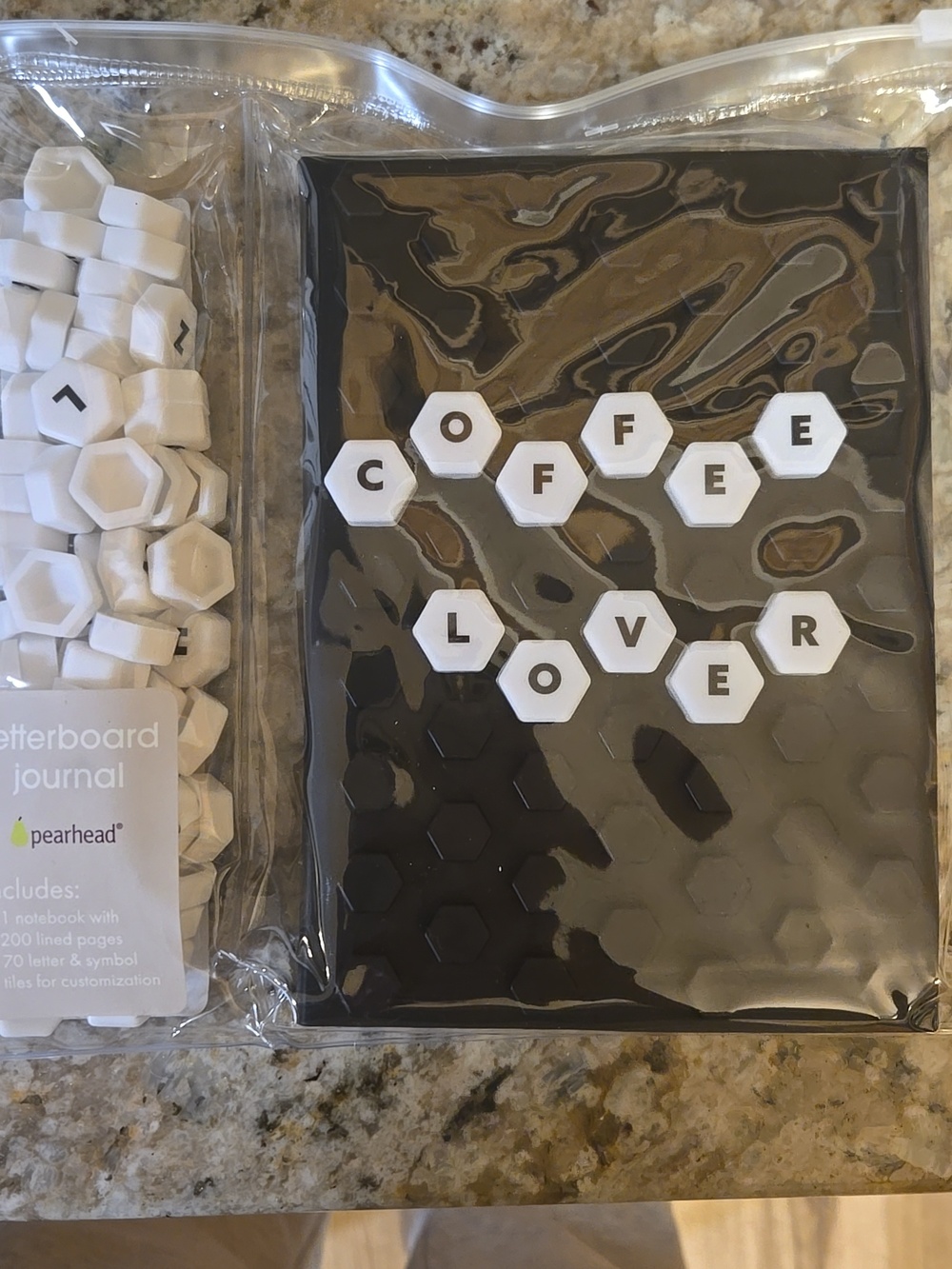 Pearhead White Letterboard Journal with White Hex Tiles